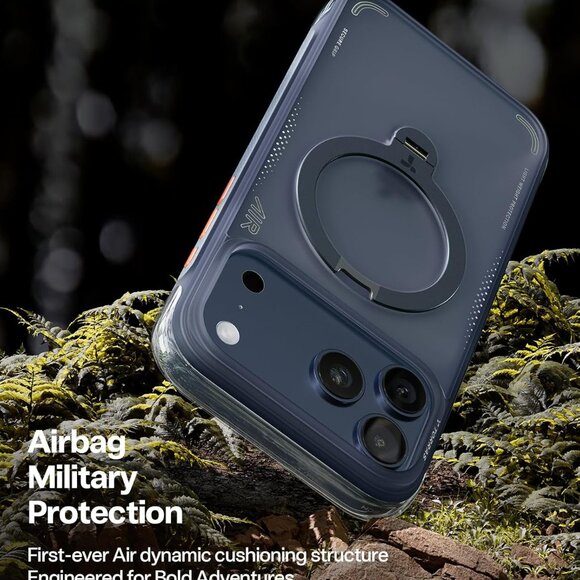 iPhone 17 Pro Max Case Ostand Q3 Air 360 Magnetic Stand MagSafe Shockproof-Blue - Picture 6 of 11